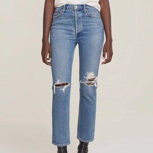 Agolde High-Rise Straight Leg Jeans